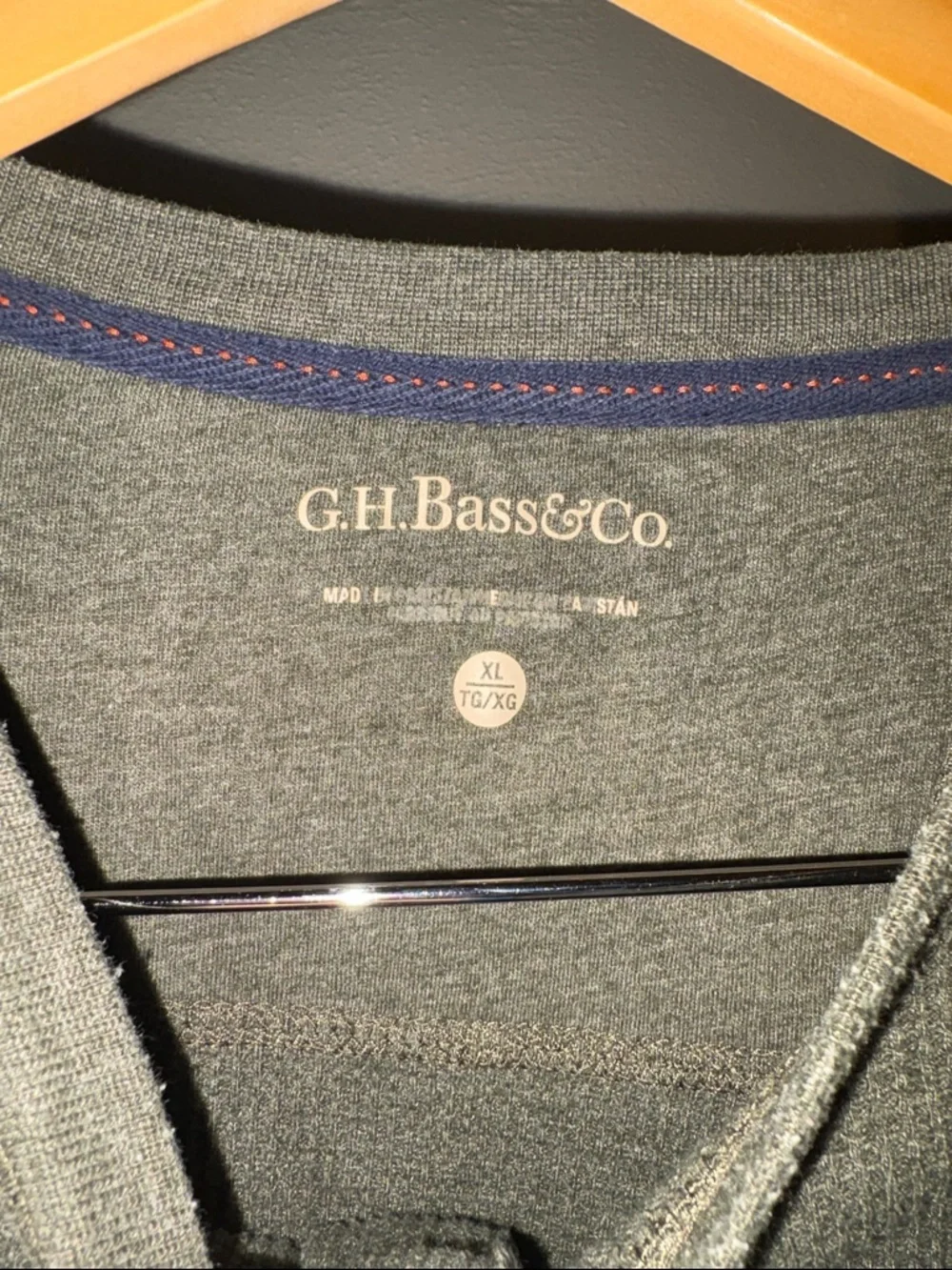 G.H. Bass & Co. Men's Olive Green Long-Sleeve Henley Top - Picture 3 of 3
